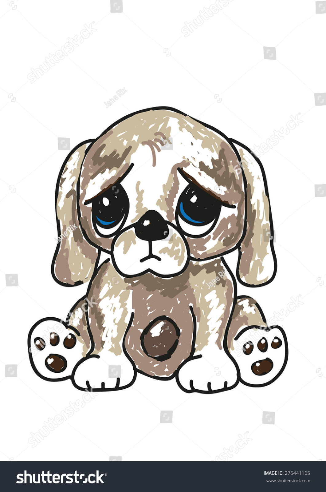 Sketch Oh Cute Sad Looking Cartoon Stock Illustration 275441165