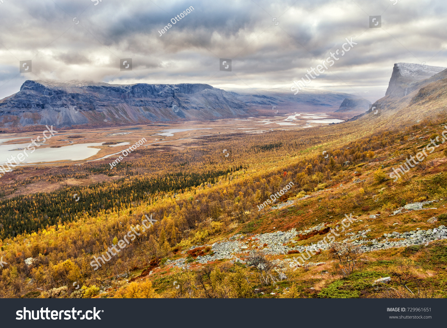 Skierffe Mountain Sarek Nationalpark Sweden Autumn Stock Photo Edit Now