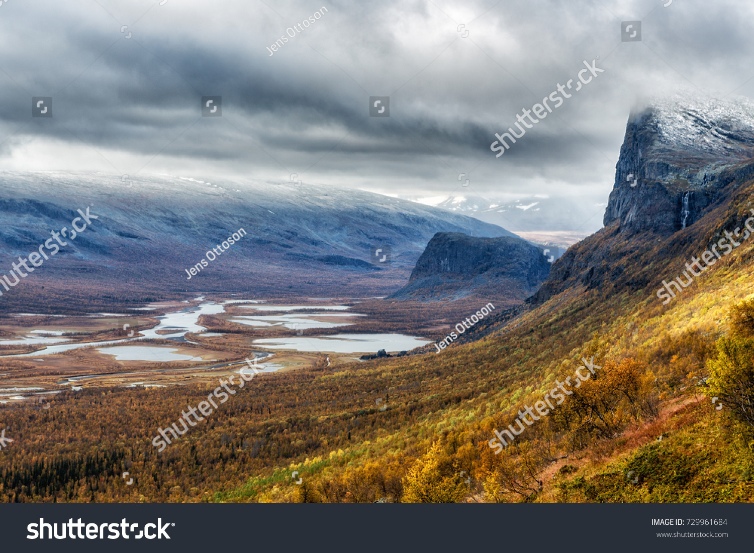 Skierffe Mountain Sarek Nationalpark Sweden Autumn Stock Photo Edit Now