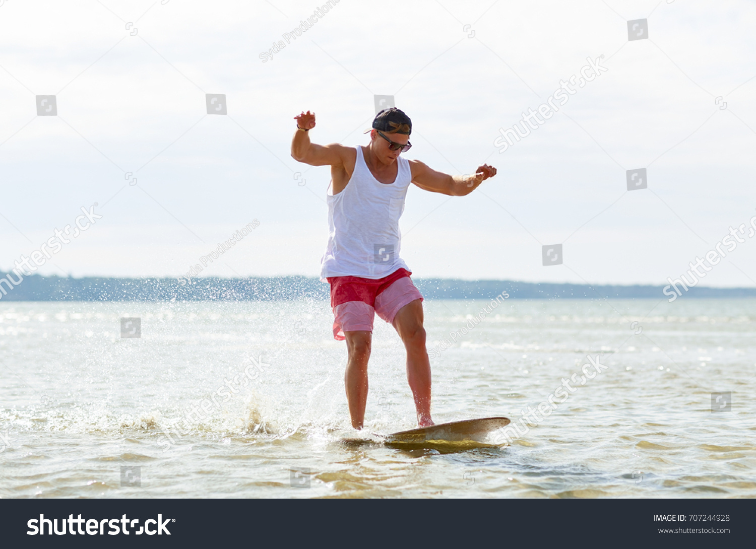 Skimboarding Water Sport People Concept Happy Stock Photo (Edit Now ...