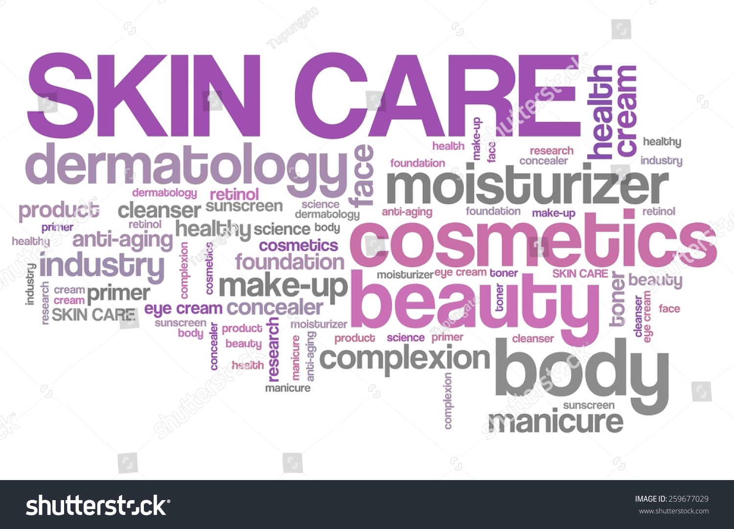 Skin Care Products - Beauty Industry. Tag Cloud Concept. Stock Photo ...