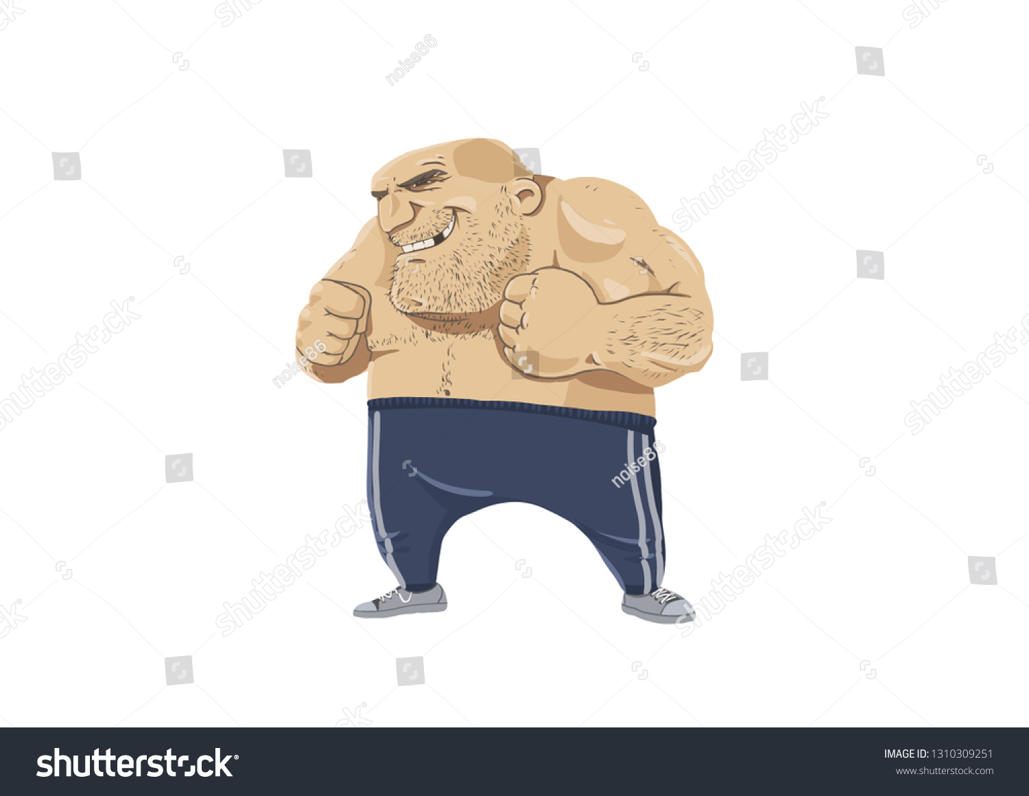 Skinhead Gangster Naked Torso Sweatpants Stock Illustration Shutterstock