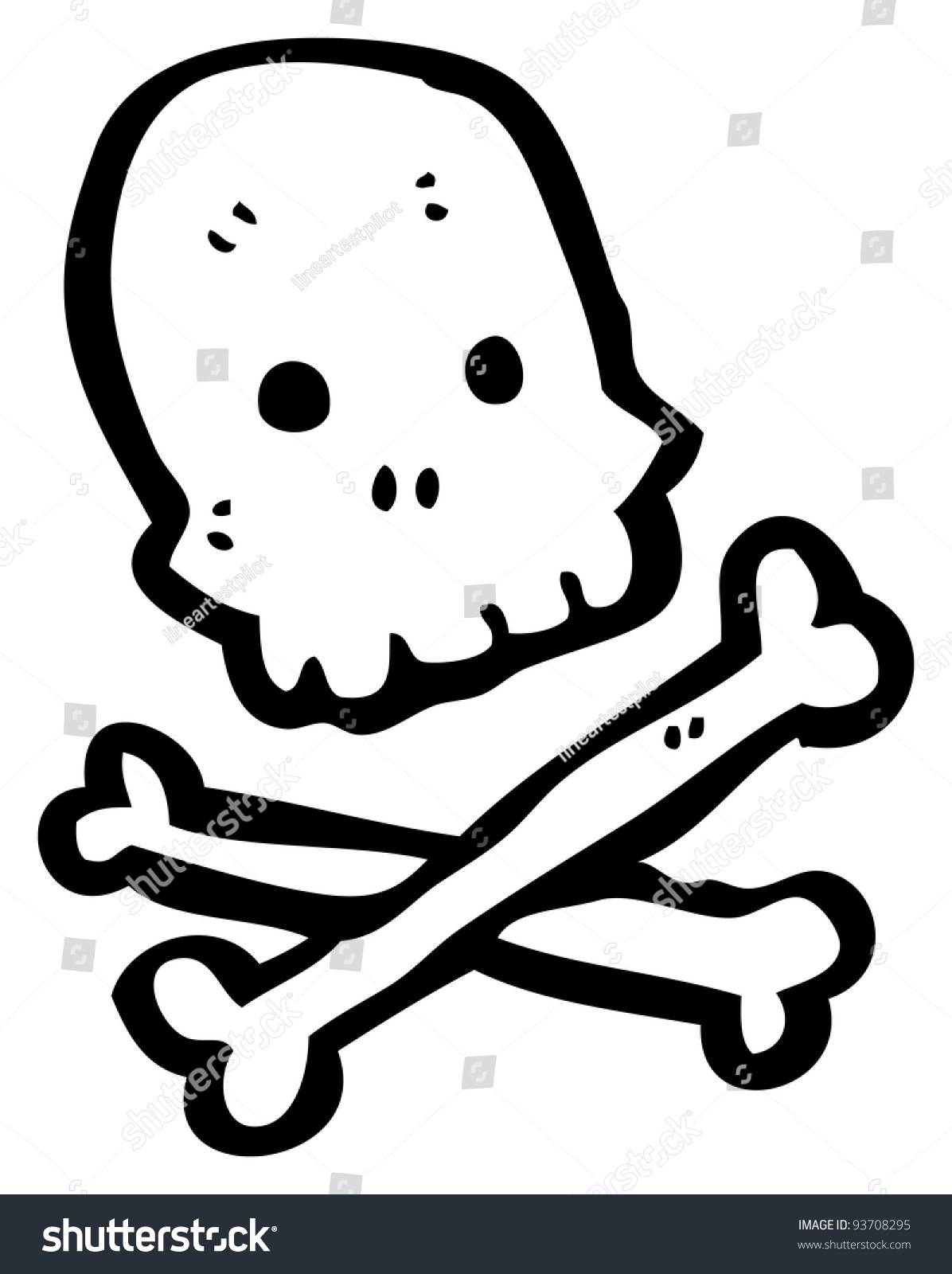 Skull And Crossbones Cartoon (Raster Cartoon) Stock Photo 93708295 ...