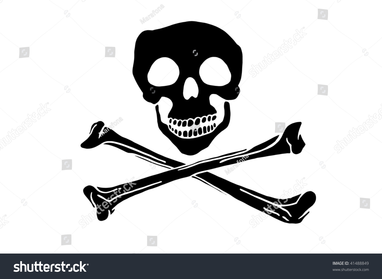 Skull And Crossbones Over White Background.Concept Of Danger. Stock ...