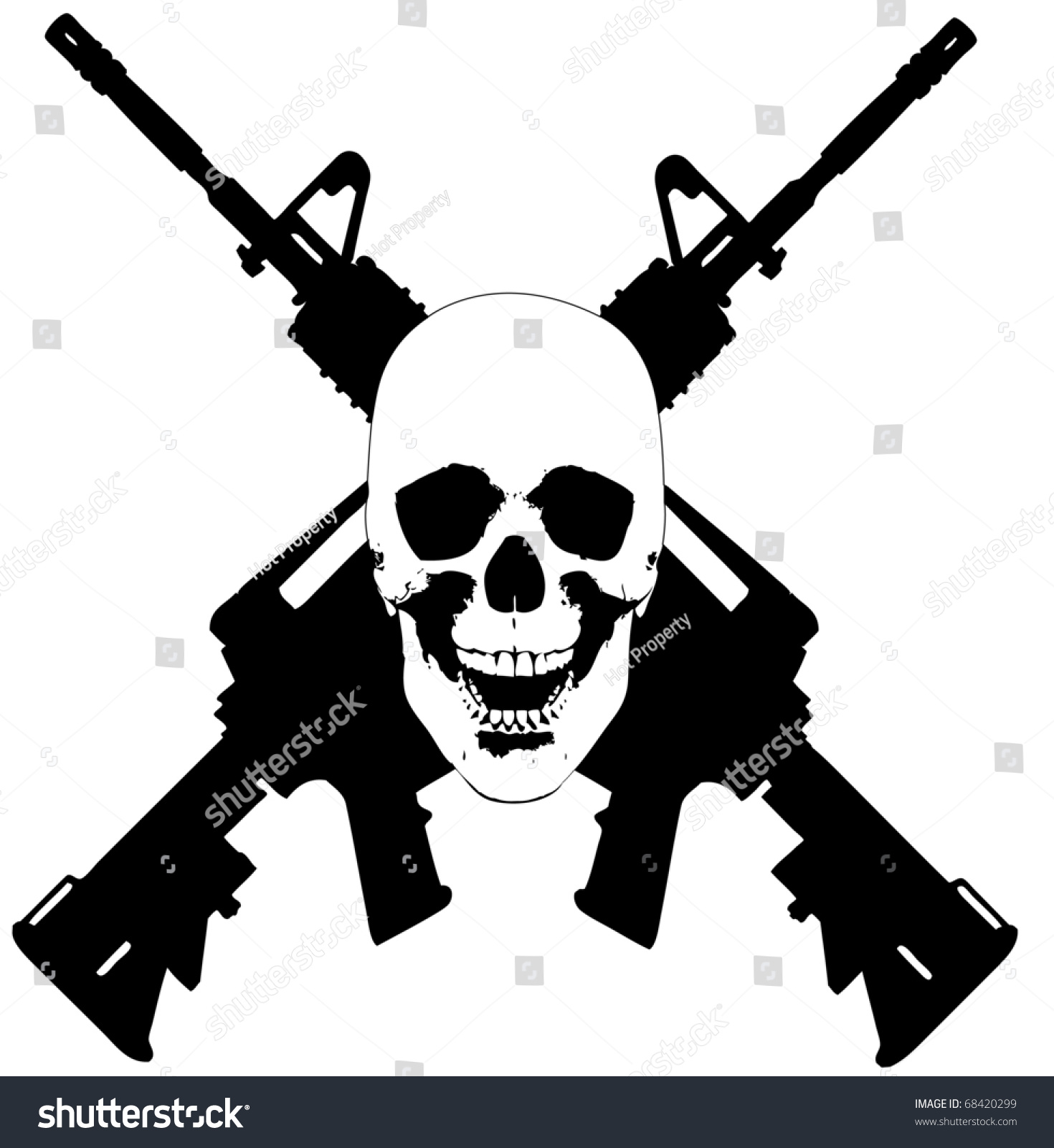 Skull Guns Vector Illustration Could Be Stock Illustration 68420299 ...
