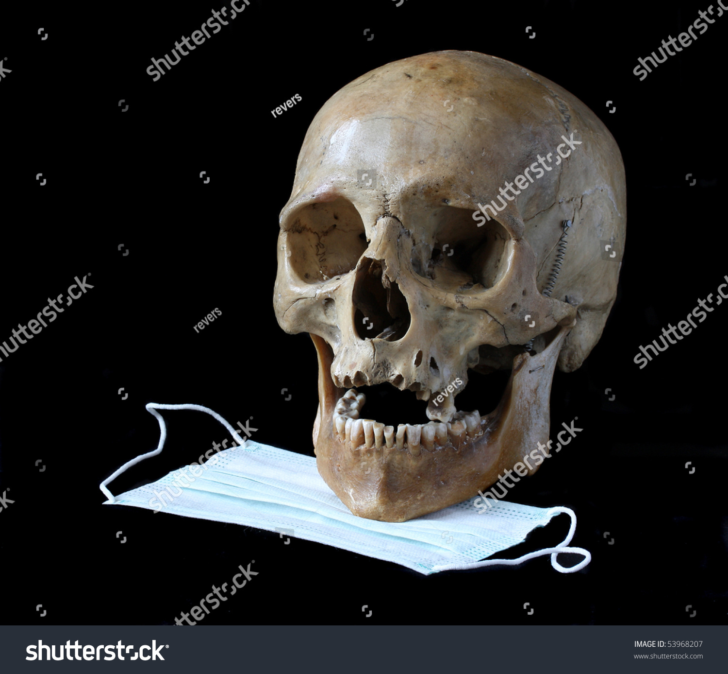 Download Skull Medical Mask On Black Background Stock Photo Edit Now 53968207 PSD Mockup Templates