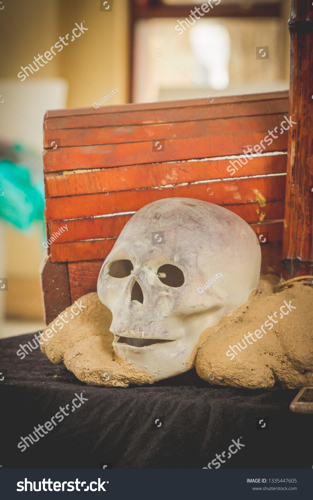 Skull Treasure Chest Party Decor Pirate Stock Photo Edit Now 1335447605