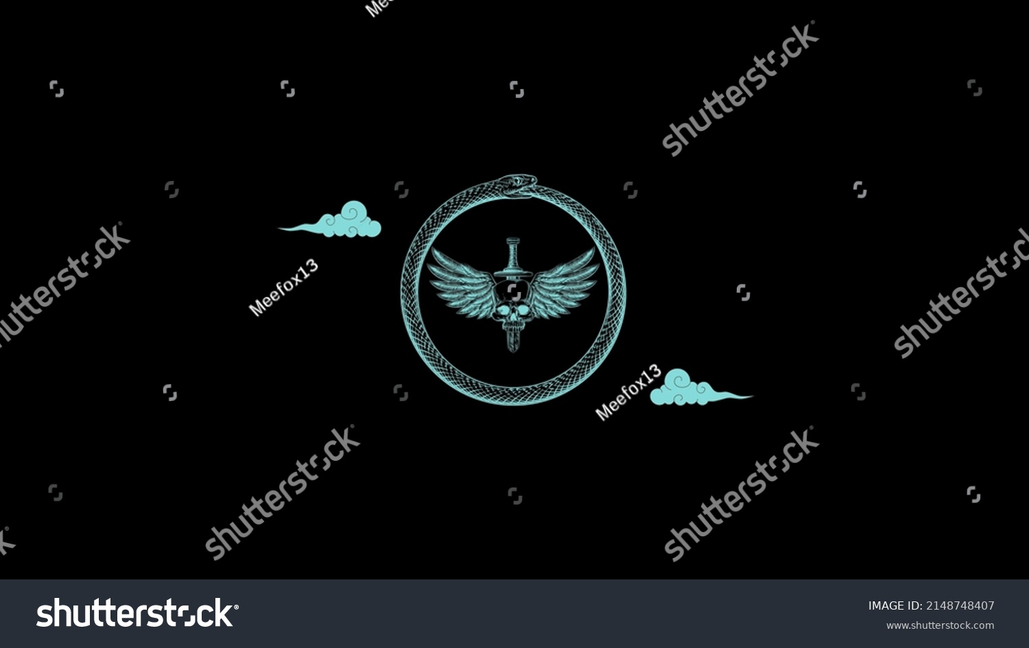 Skull Sword Design Dekstop Wallpaper Stock Illustration 2148748407 ...