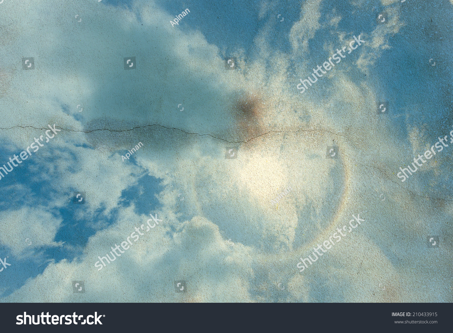 Sky Clouds On Wall Background Stock Photo Royalty Free 210433915