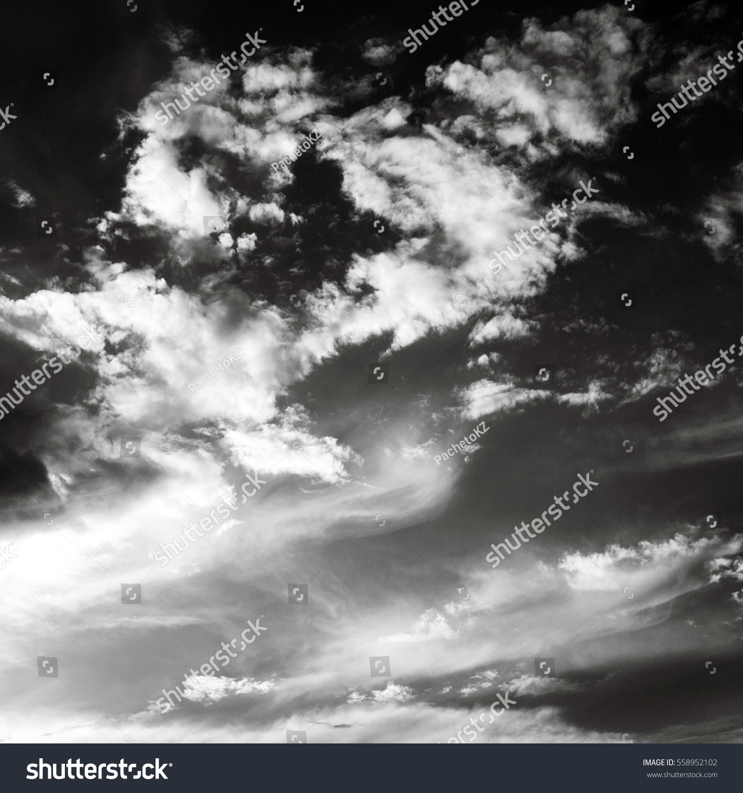 Sky Clouds Black White Background Stock Photo 558952102 - Shutterstock