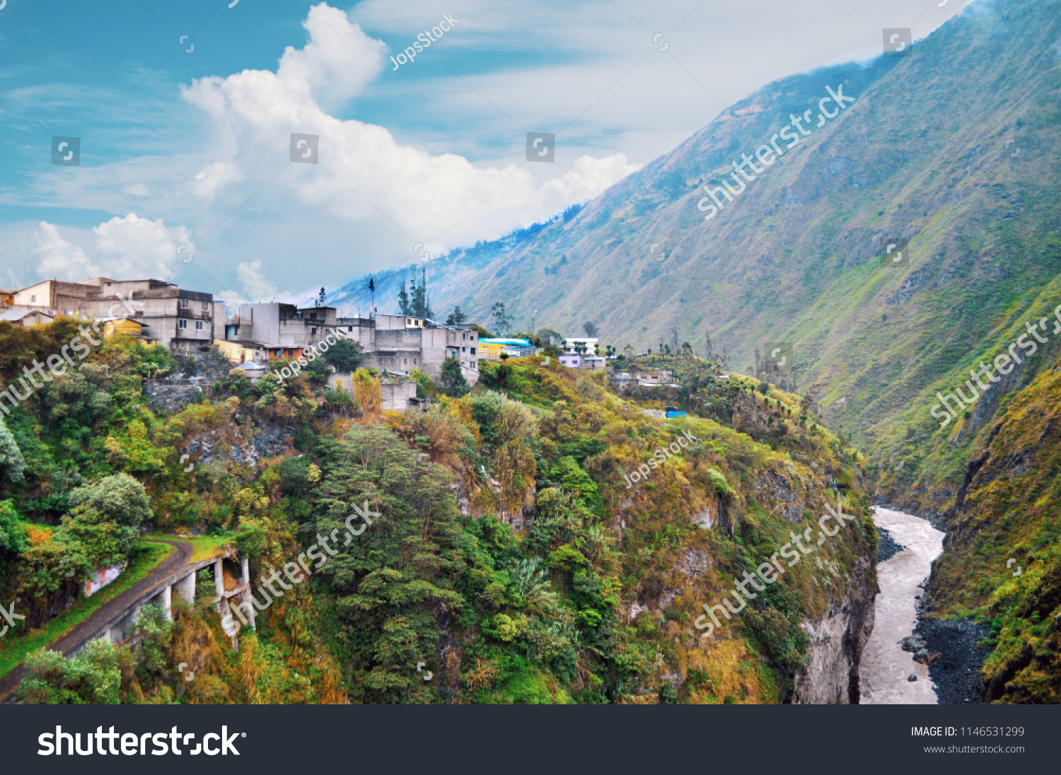 Skyline Banos De Agua Santa Ecuador Stock Photo Edit Now 1146531299