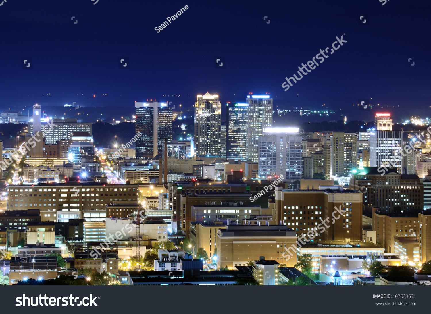 Skyline Downtown Birmingham Alabama Usa Stock Photo 107638631 ...