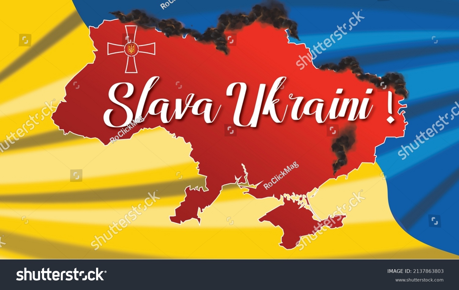 Slava Ukraini Glory Ukraine Lets Help Stock Illustration 2137863803 ...