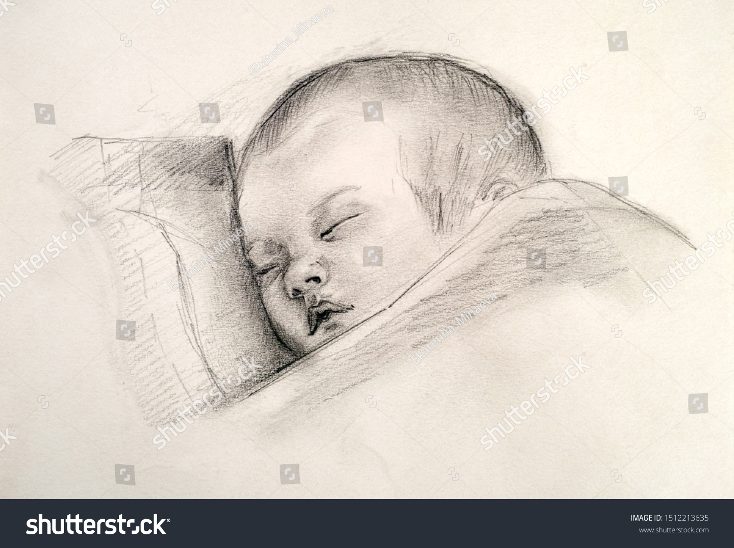 Bebe Qui Dort Dessin A La Illustration De Stock