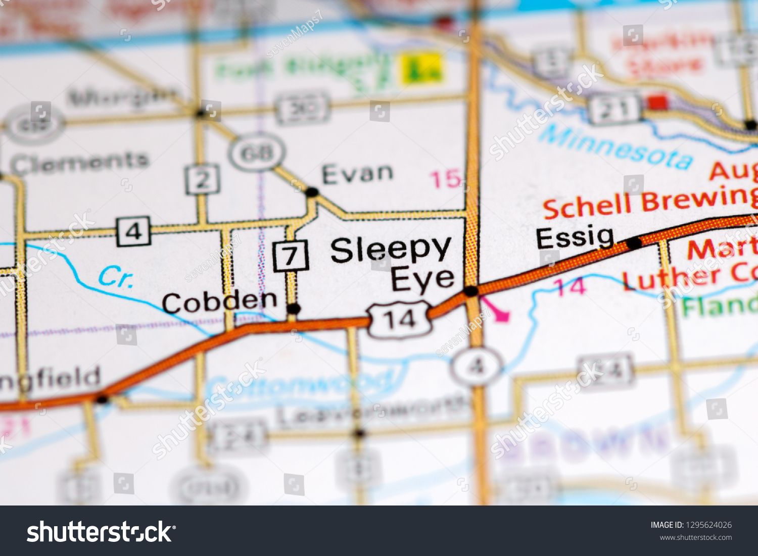 Sleepy Eye Minnesota Usa On Map Stock Photo Edit Now 1295624026