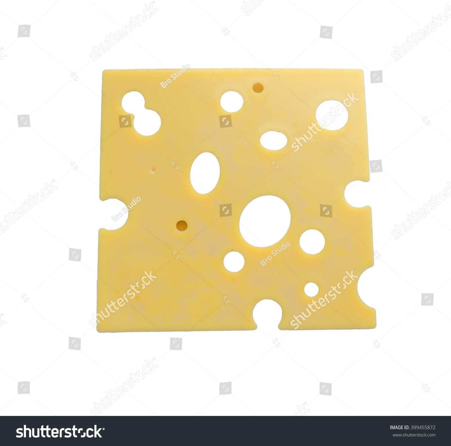 Slice Cheese Holes Isolated On White Stock Photo (Edit Now) 399455872 ...