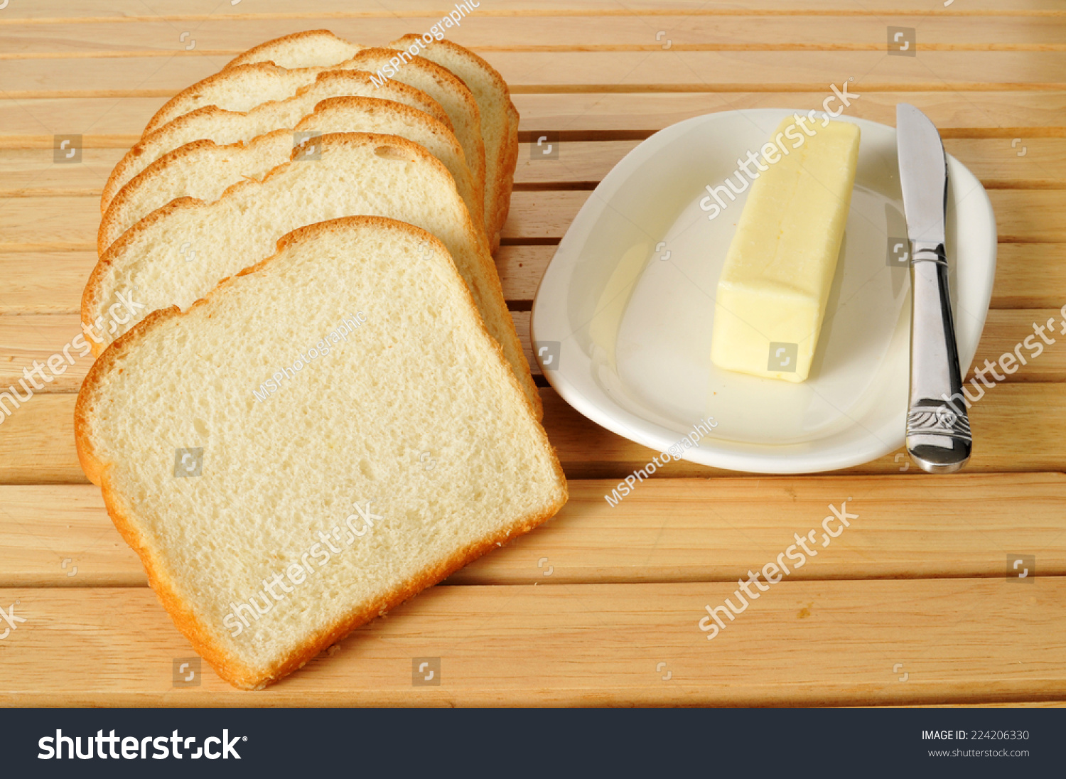 Sliced White Bread Butter Shot High Stock Photo Edit Now