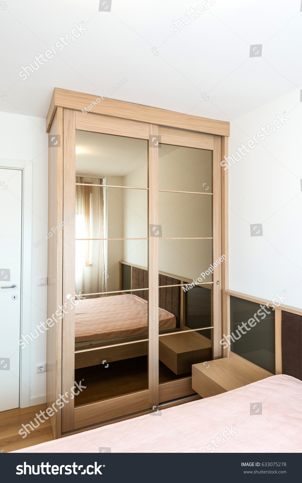 Sliding Door Mirror Wardrobe Modern Bedroom Stock Photo Edit Now