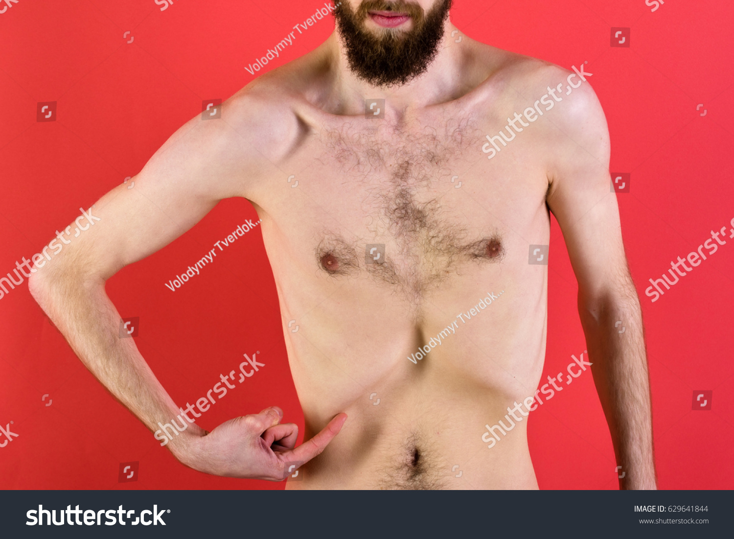 Slim Man Bearded Hipster Guy Dieting Stock Photo Edit Now 629641844