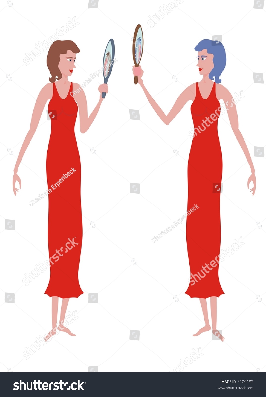 Slim Woman Anorexia Eating Disorder Looking Stock Illustration 3109182 ...