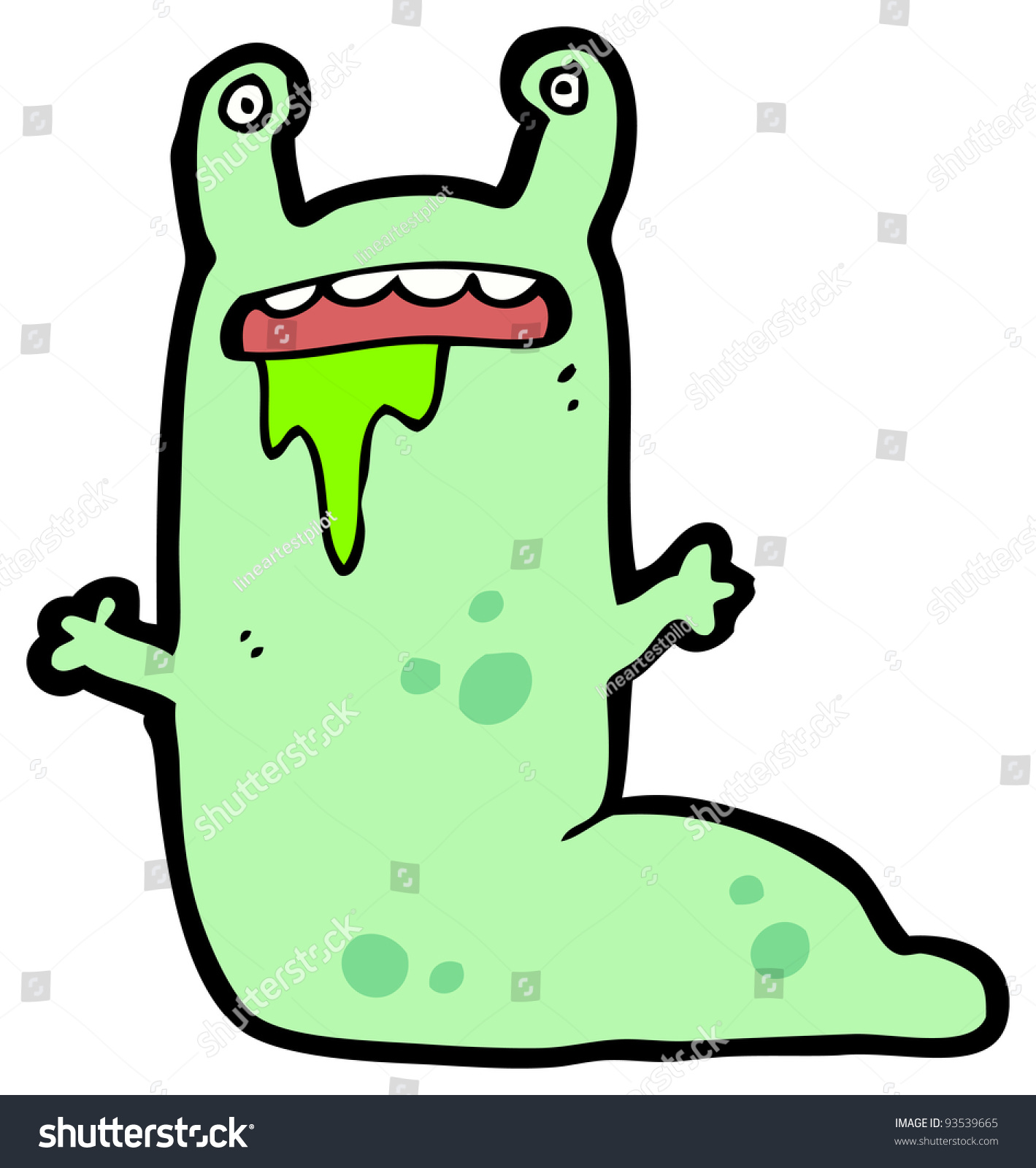 Slimy Slug Monster Cartoon (Raster Version) Stock Photo 93539665 ...