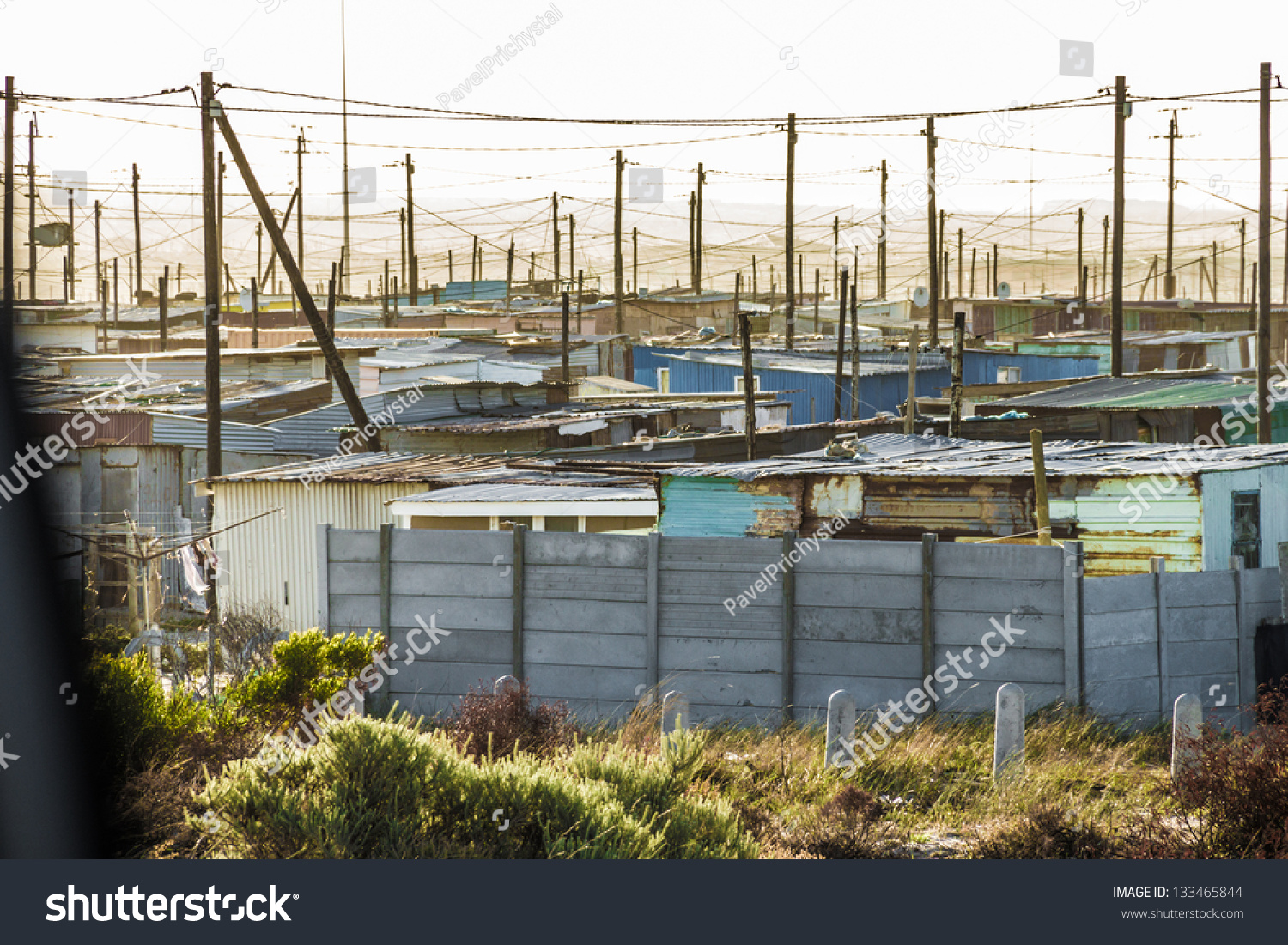 Slum Houses Outside Of South Africa Cape Town Stock Photo 133465844 ...