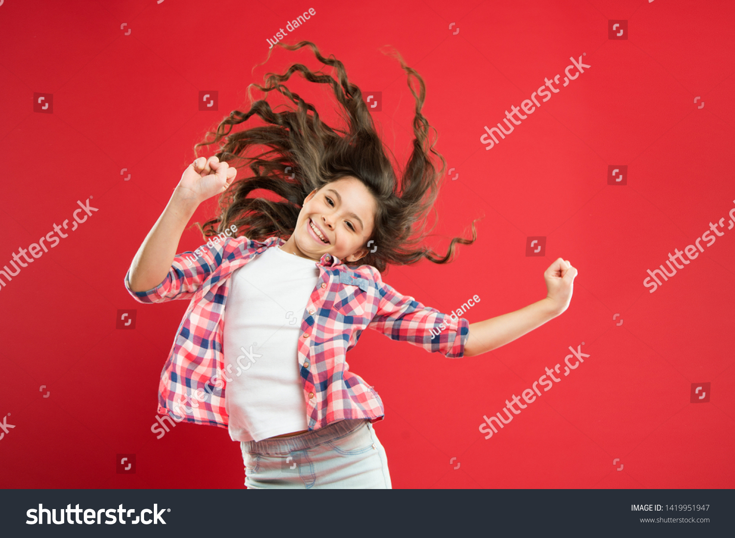 Small Child Long Hair Girl Active Stock Photo Edit Now