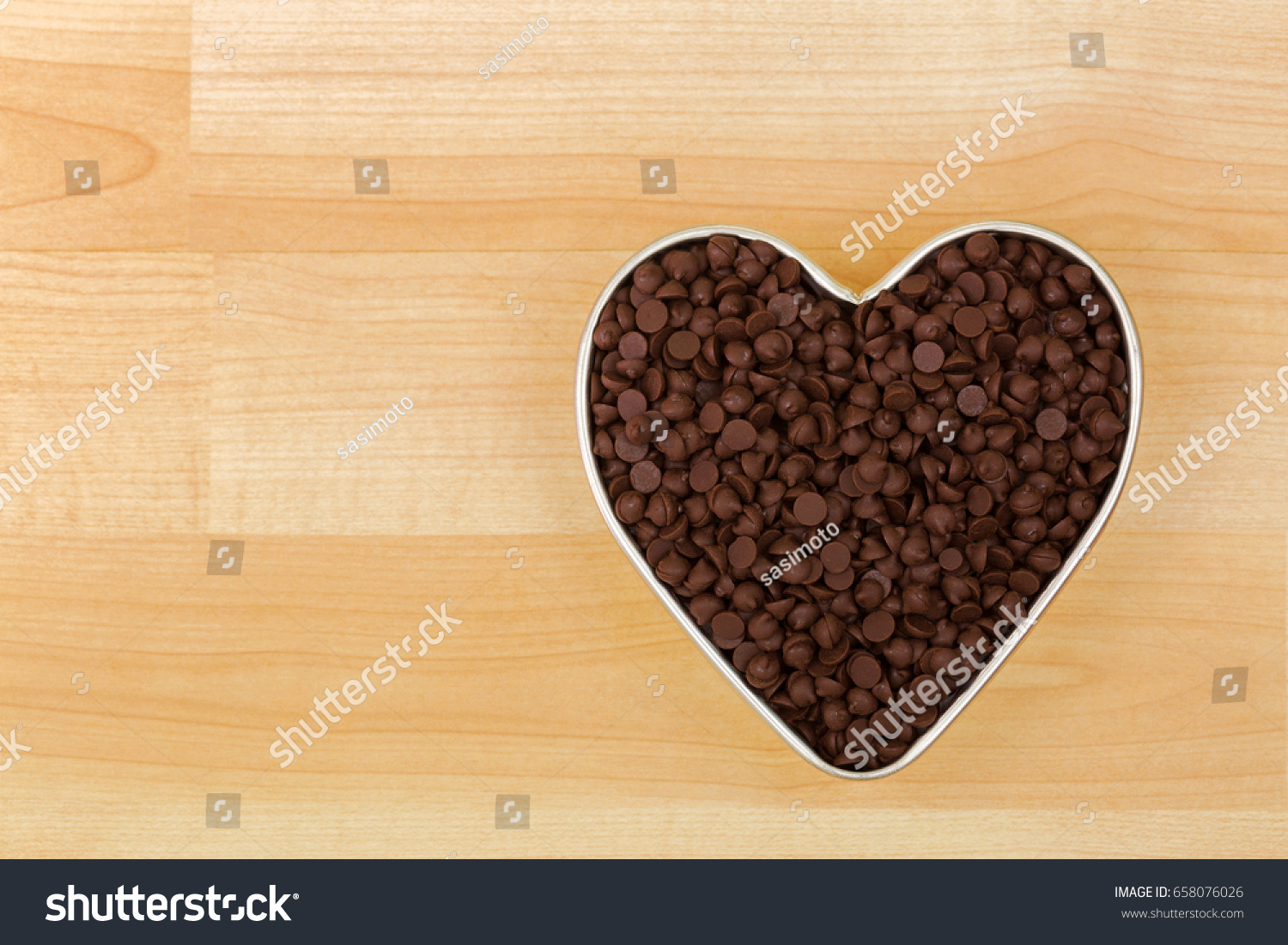 heart shaped wood chips