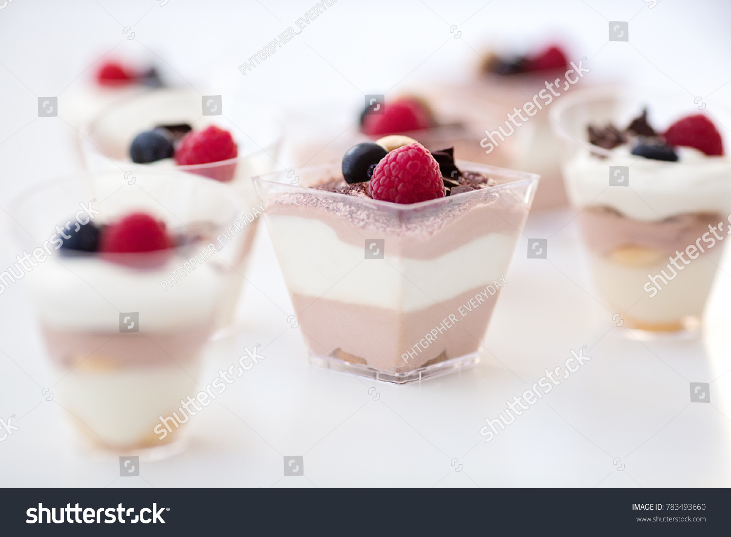 Small Cups Tiramisu Dessert On White Stock Photo Edit Now