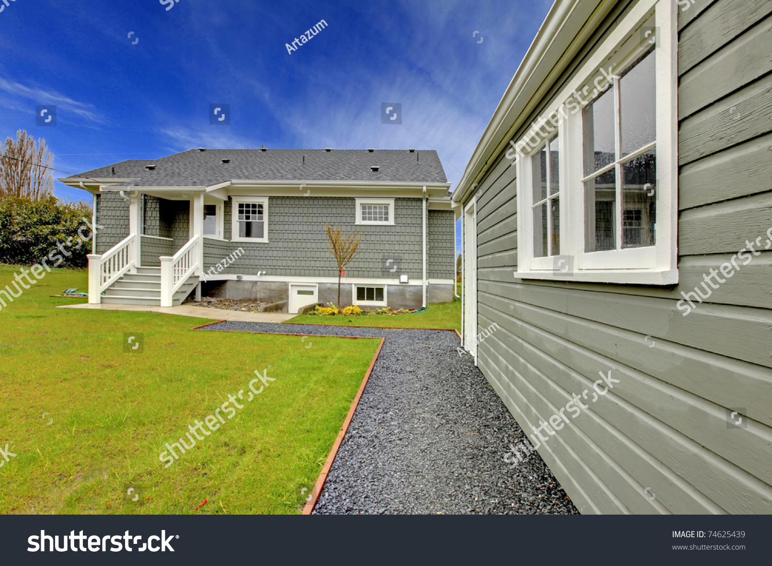 Small Cute Grey New England Style Stock Photo Edit Now 74625439