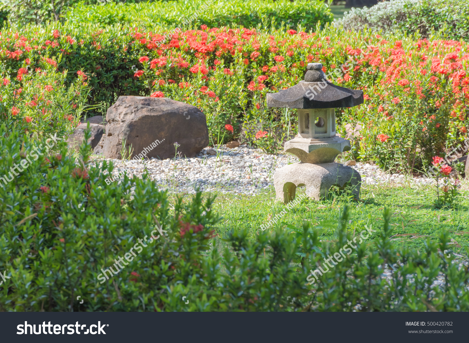 Small Garden, The Japanese Style Garden. Stock Photo 500420782