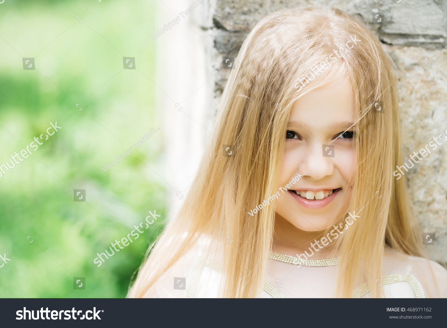 Small Girl Kid Long Blonde Hair Stock Photo Edit Now 468971162