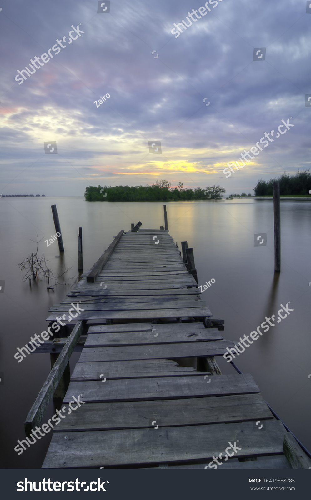 Small Wooden Jetty Bagan Lalang Sepang Stock Photo Edit Now 419888785