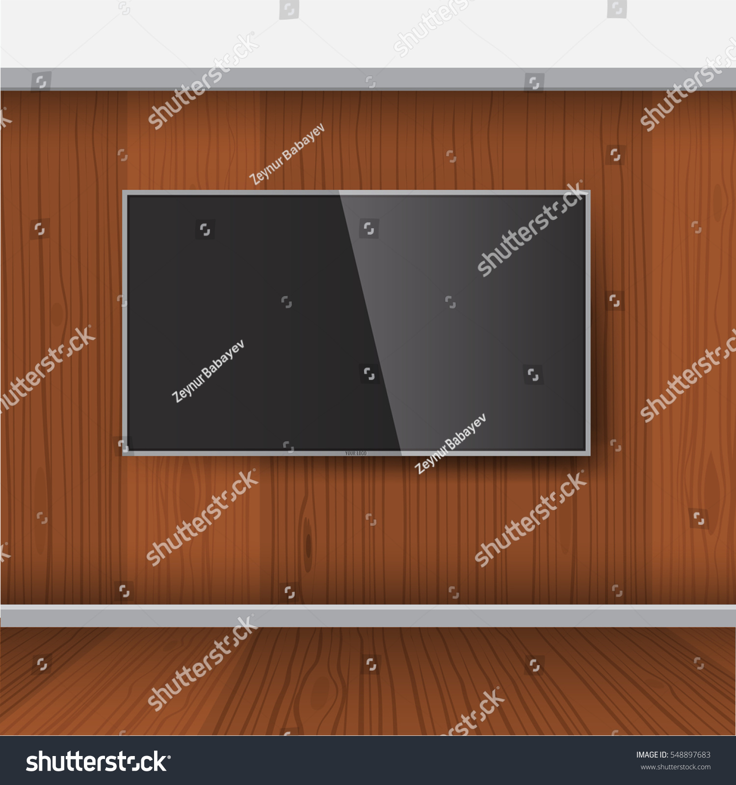 Smart Tv Mockup Tv Screen Led Stock Illustration 548897683