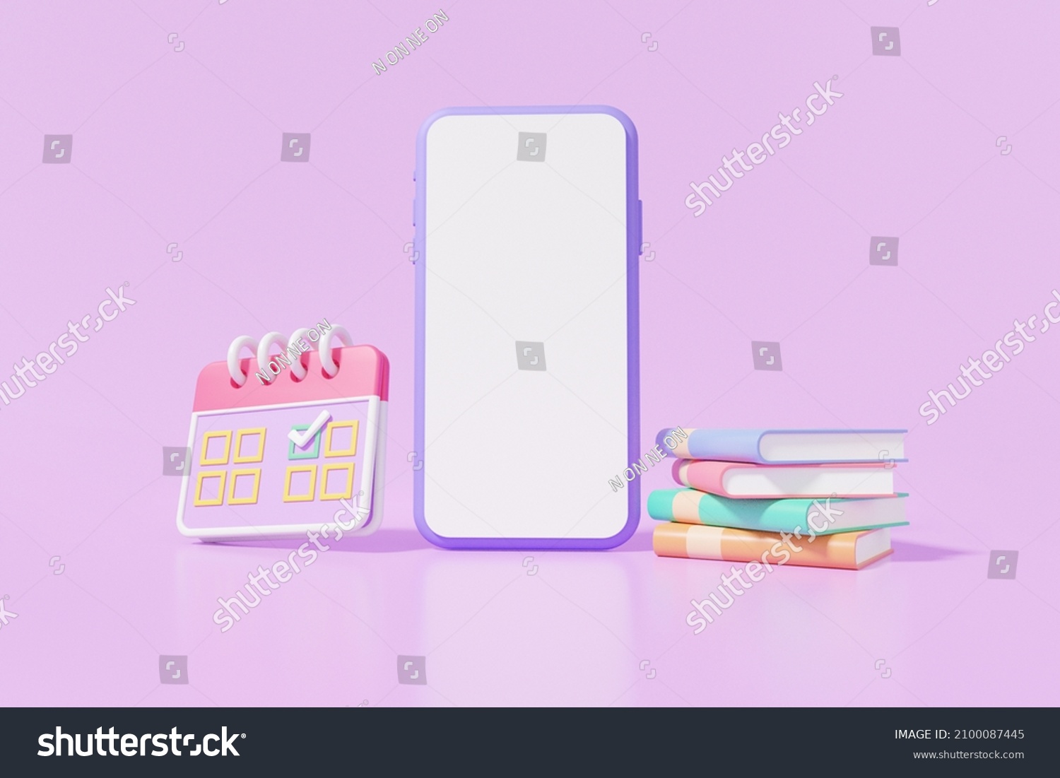 Smartphone mockup empty white screen on stock illustration 2100087445