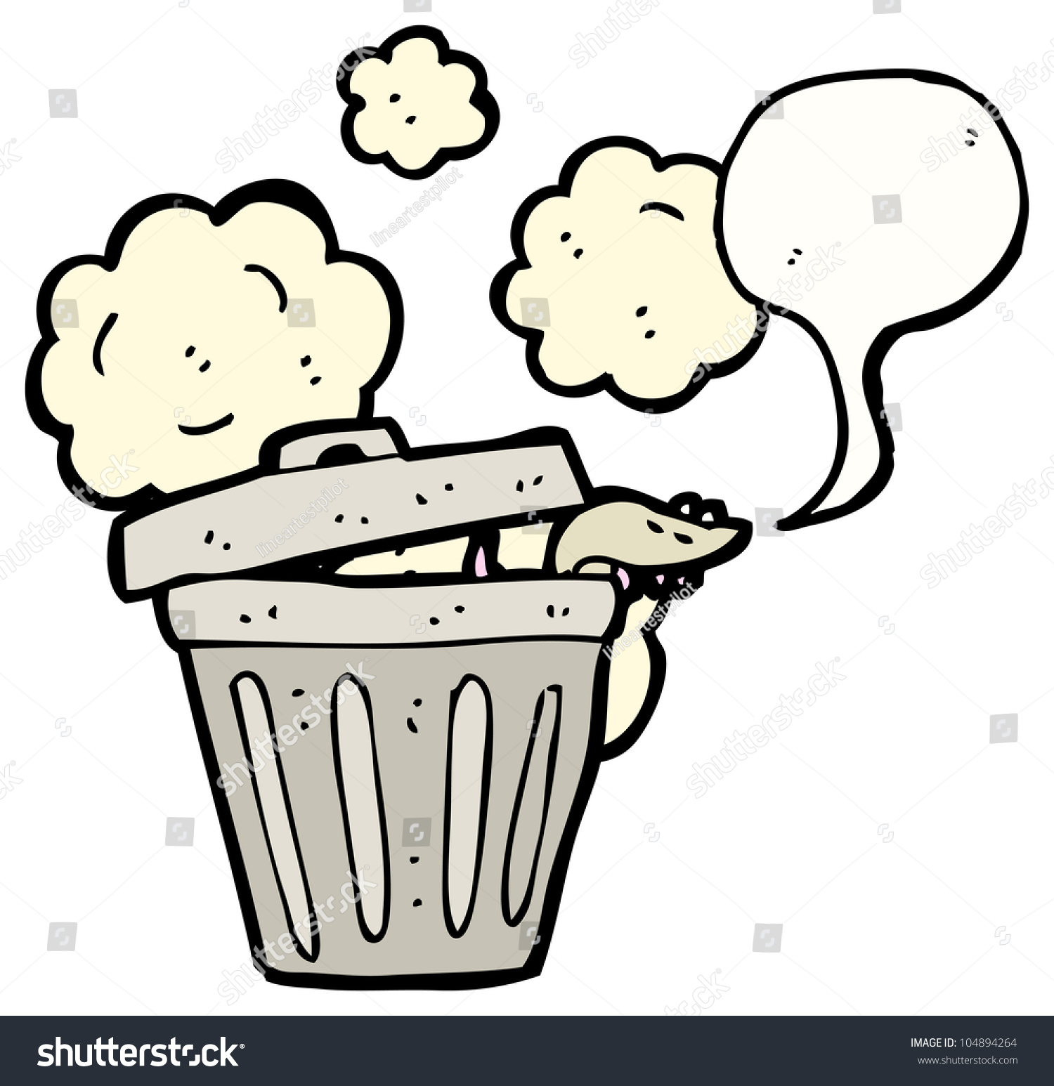 Smelly Old Rubbish Bin Cartoon Stock Illustration 104894264 - Shutterstock