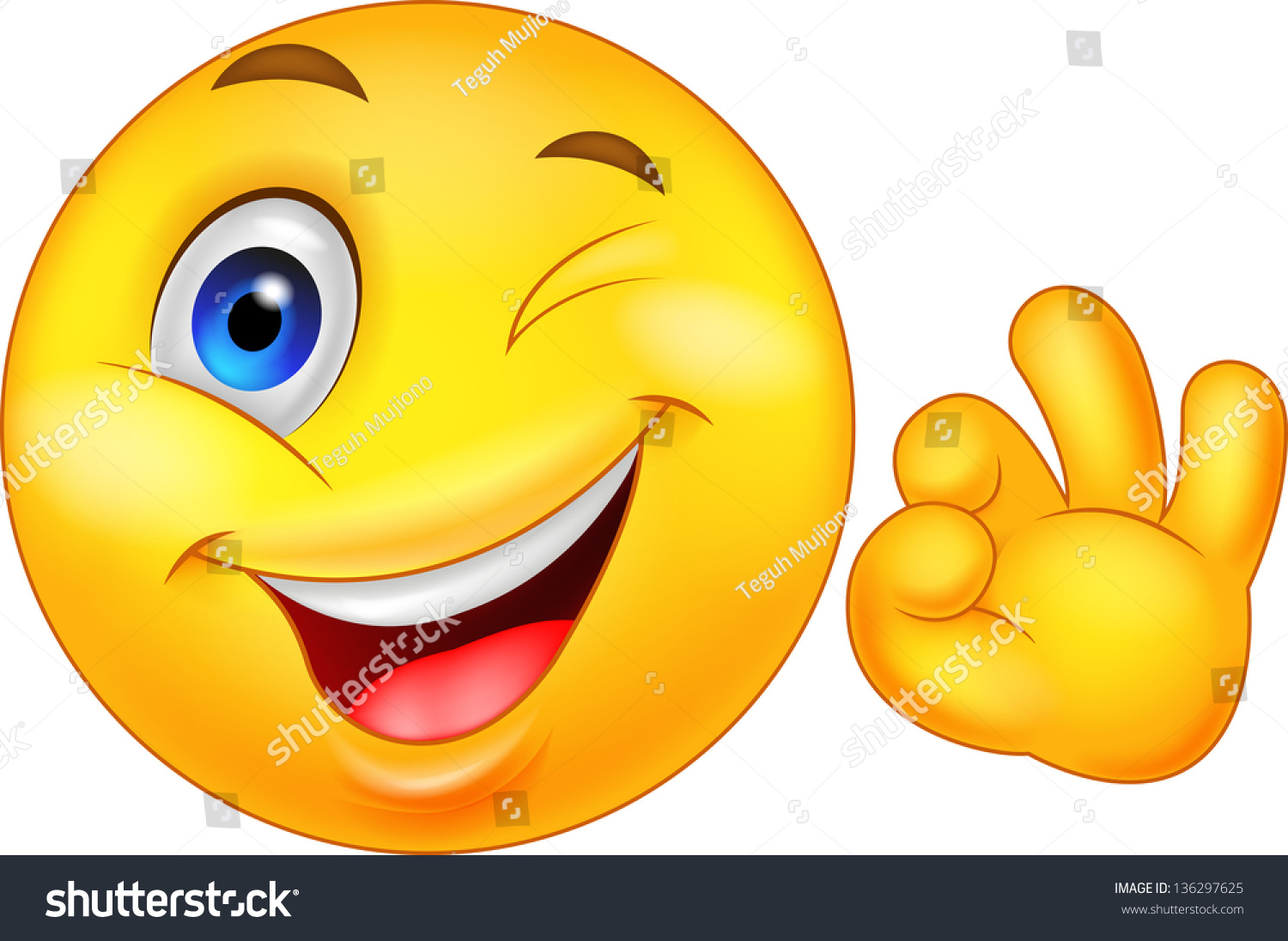 Smiley Emoticon Ok Sign Stock Illustration 136297625 - Shutterstock