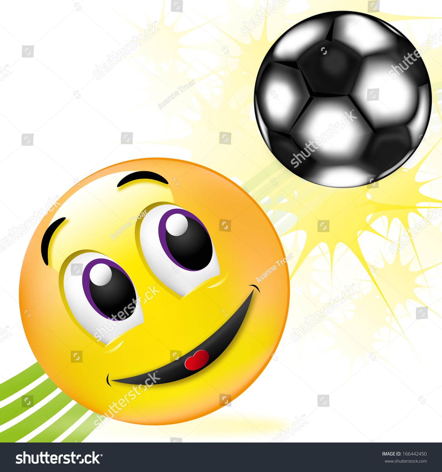 Smiley Plays Football Stock Illustration 166442450 - Shutterstock