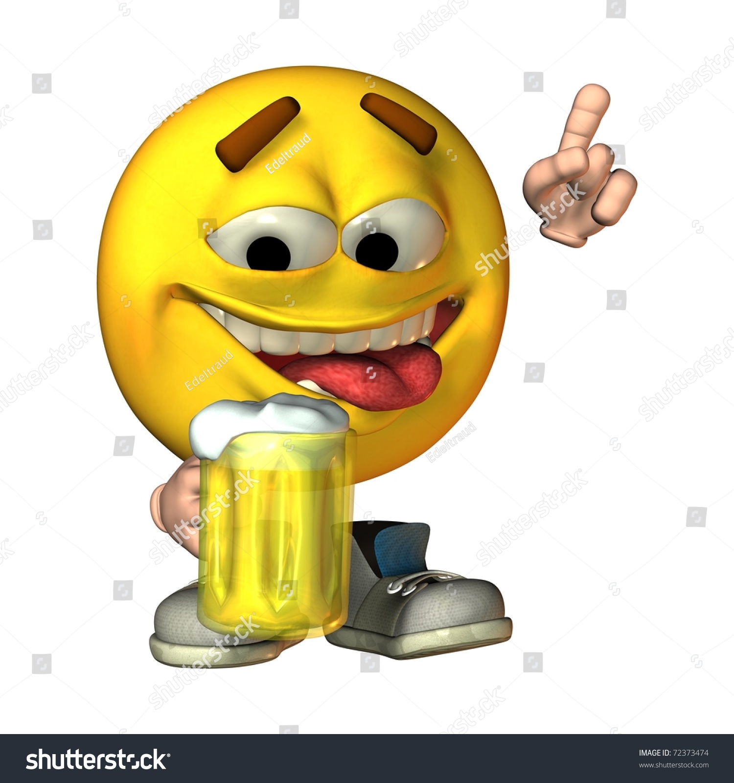 Smiley Beer Glass Stock Illustration