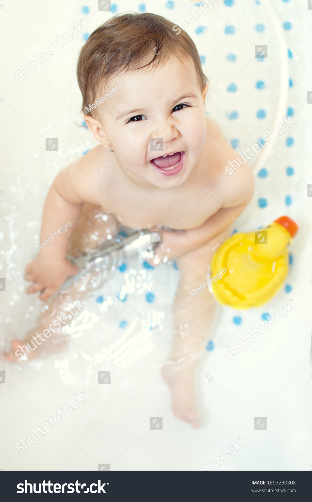 Smiling Baby In Soap Tub Bathing Stock Photo 93230308 : Shutterstock