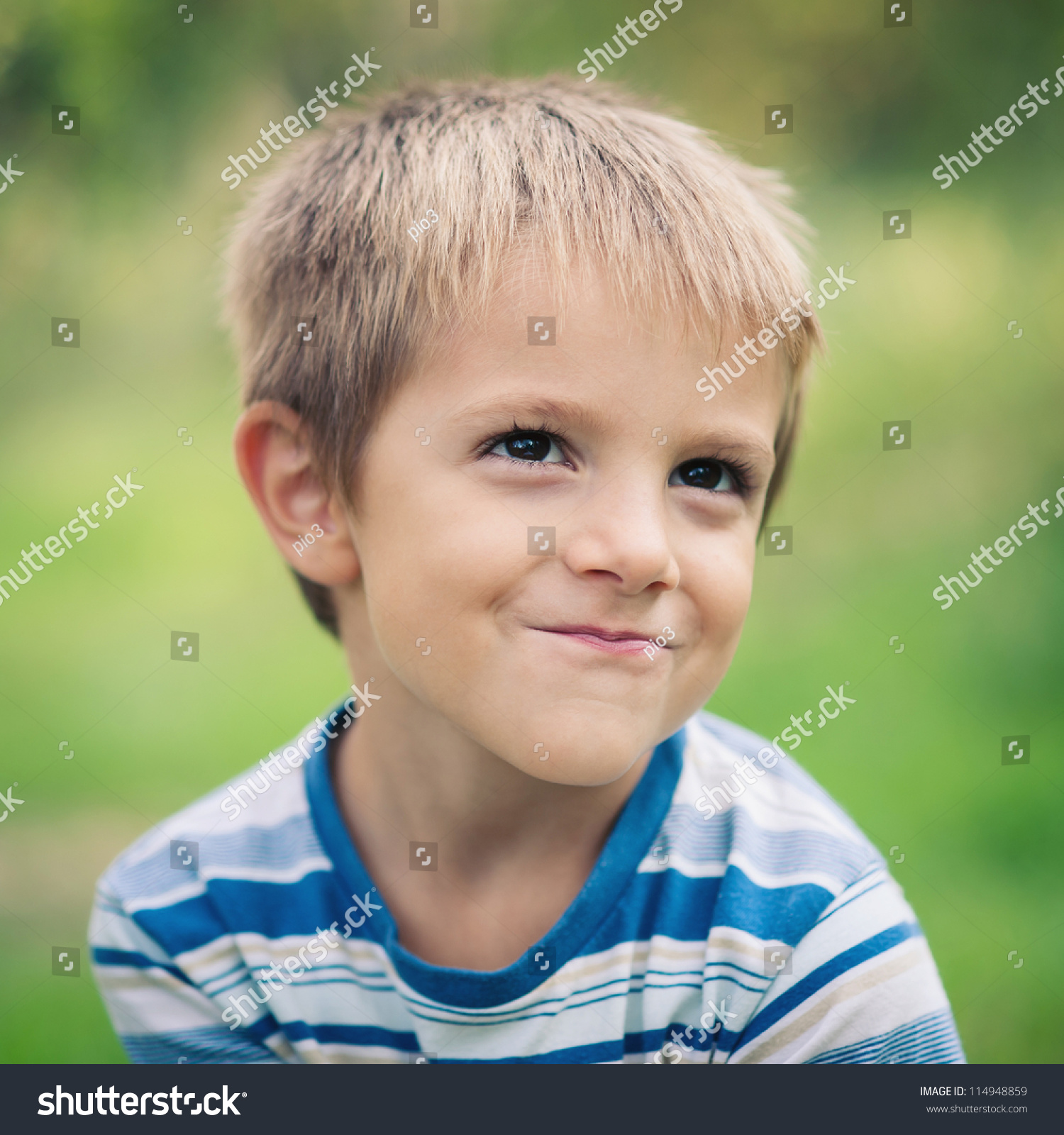 Smiling Boy Outdoors Portrait. Stock Photo 114948859 : Shutterstock