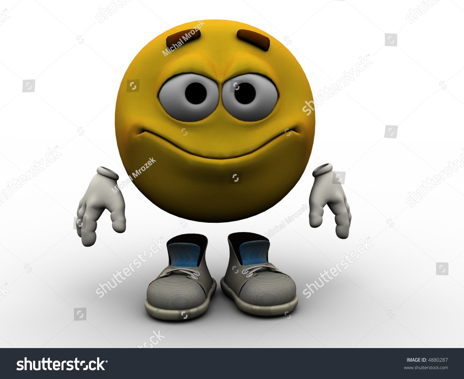 Smiling Emoticon - Rendered Picture Of That Popular Yellow Emoticon ...