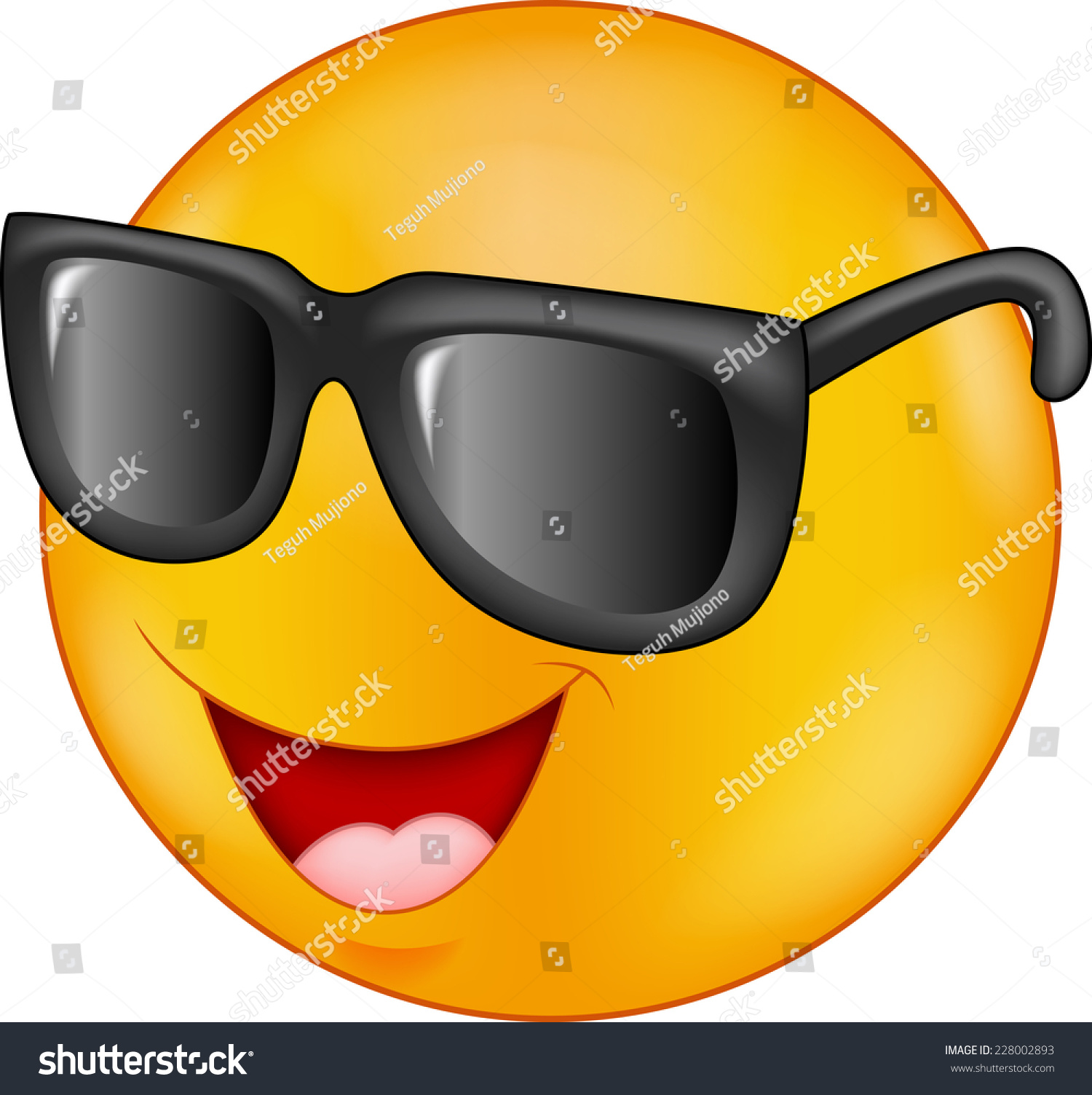 Smiling Emoticon Wearing Sunglasses Stock Photo 228002893 : Shutterstock