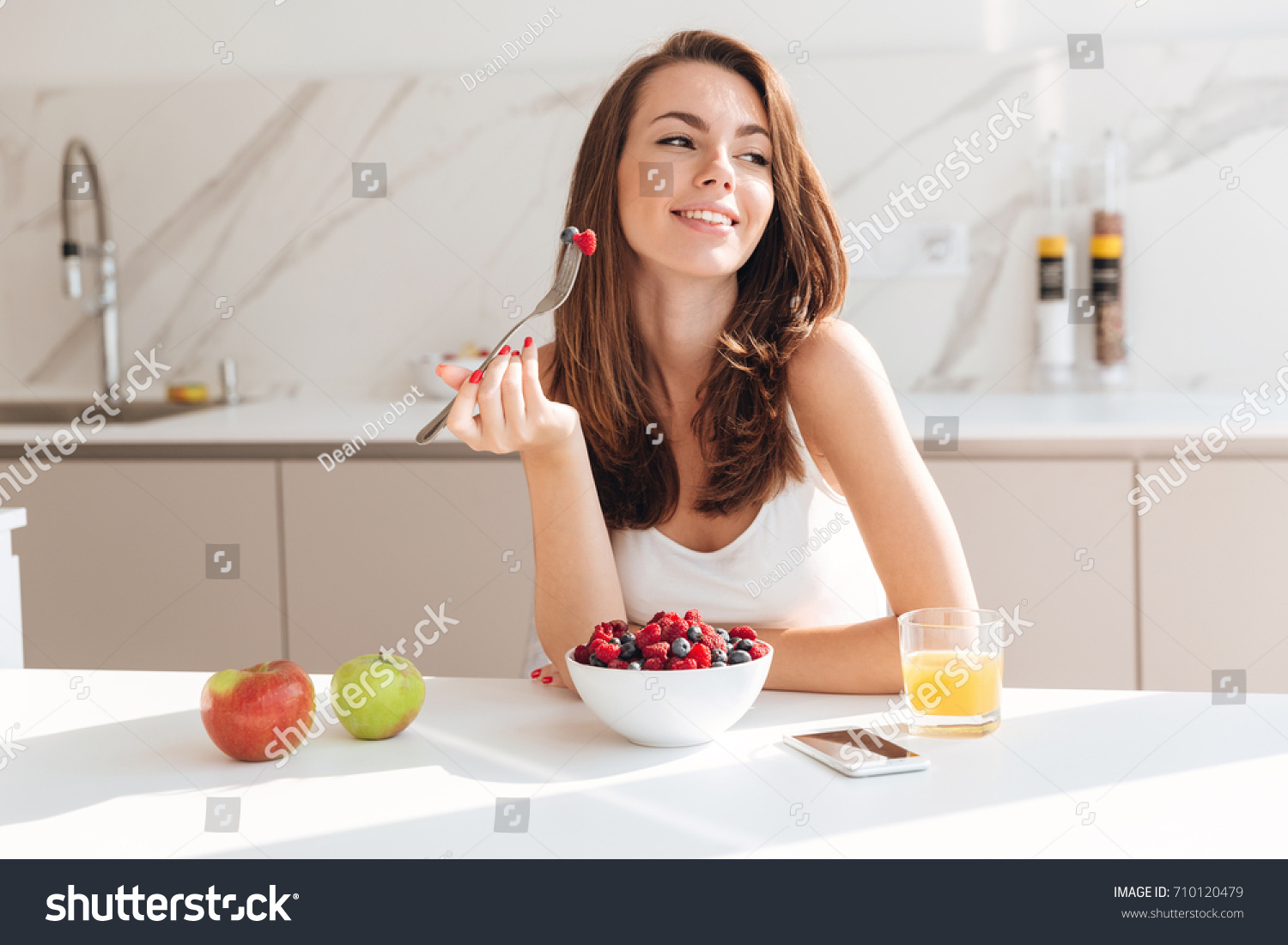 225,535 Woman breakfast table Stock Photos, Images & Photography ...