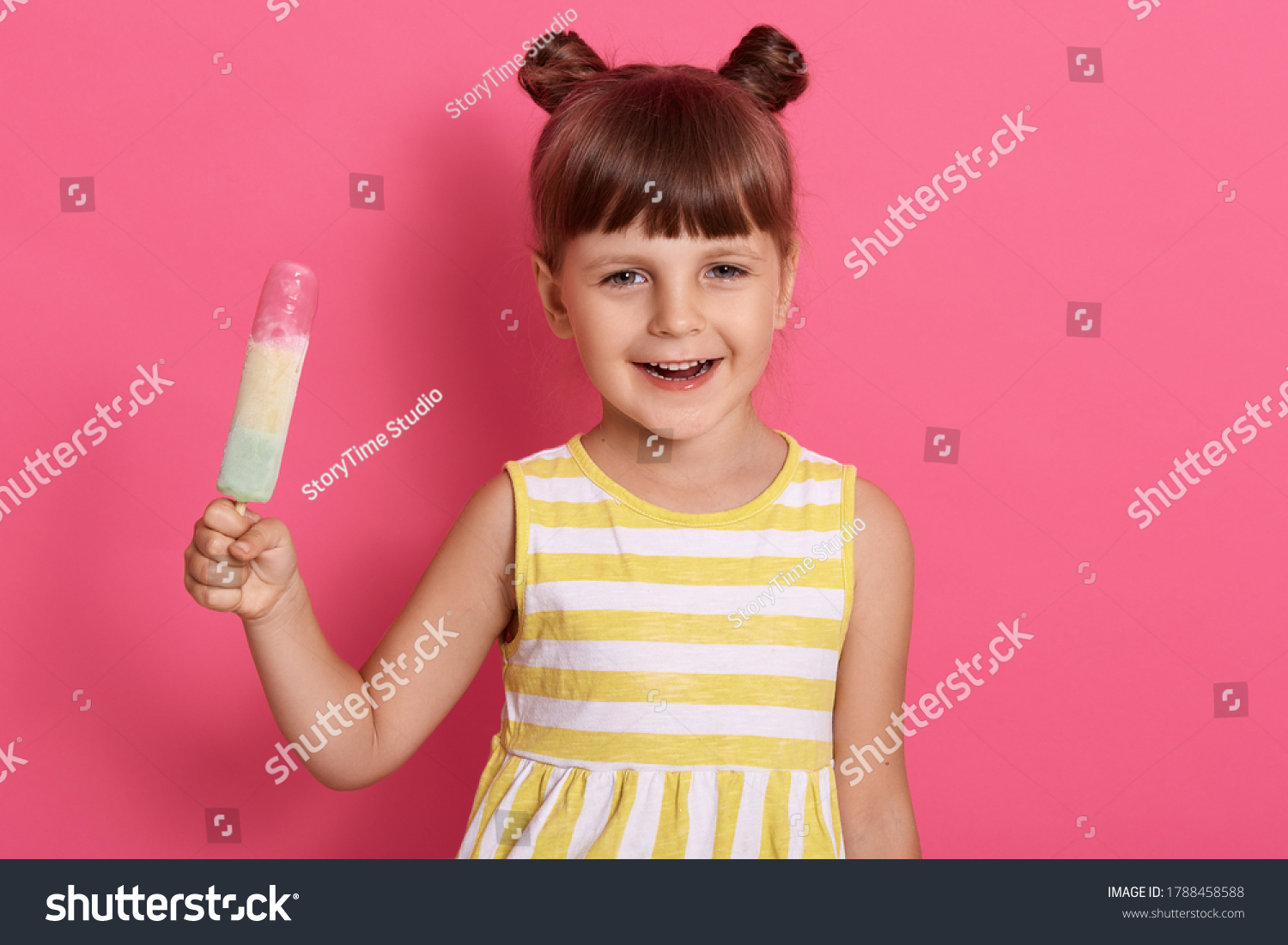 Smiling Little Girl Ice Cream Posing Stock Photo 1788458588 | Shutterstock