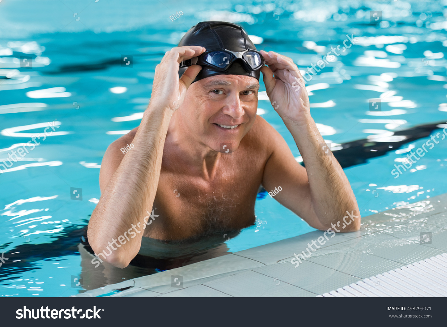 old swimming caps