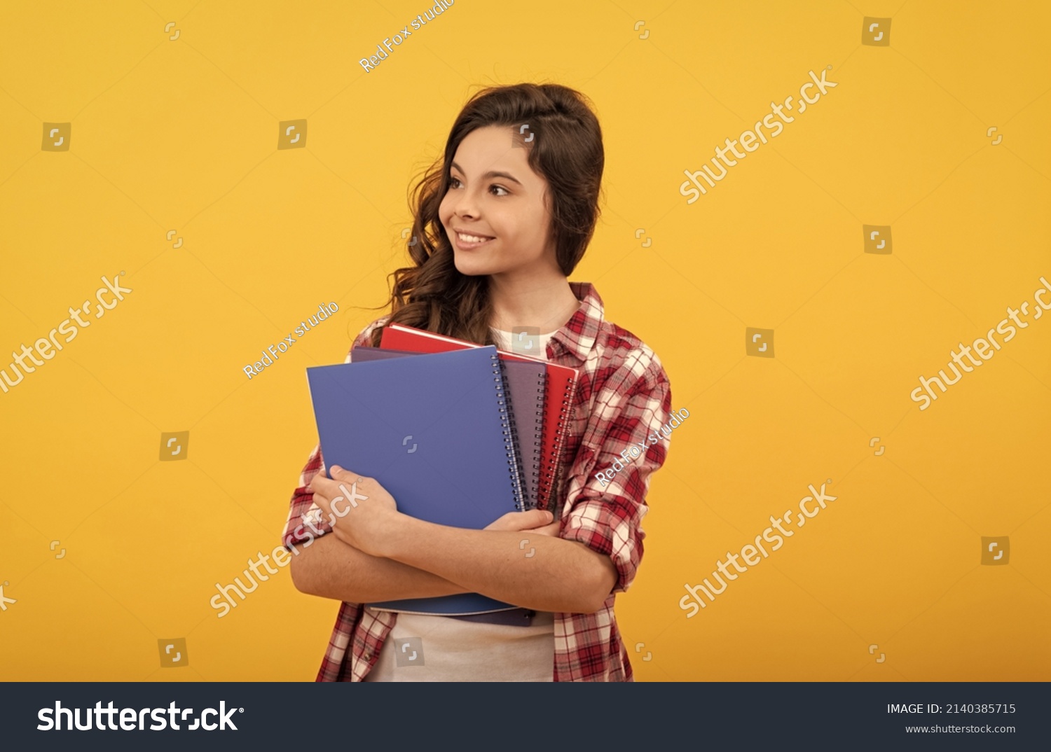 Smiling School Teen Girl Ready Study Stock Photo 2140385715 | Shutterstock