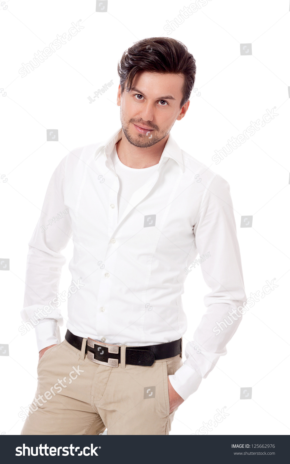 Smiling Successful Man In Casual Business Outfit Isolated On White ...