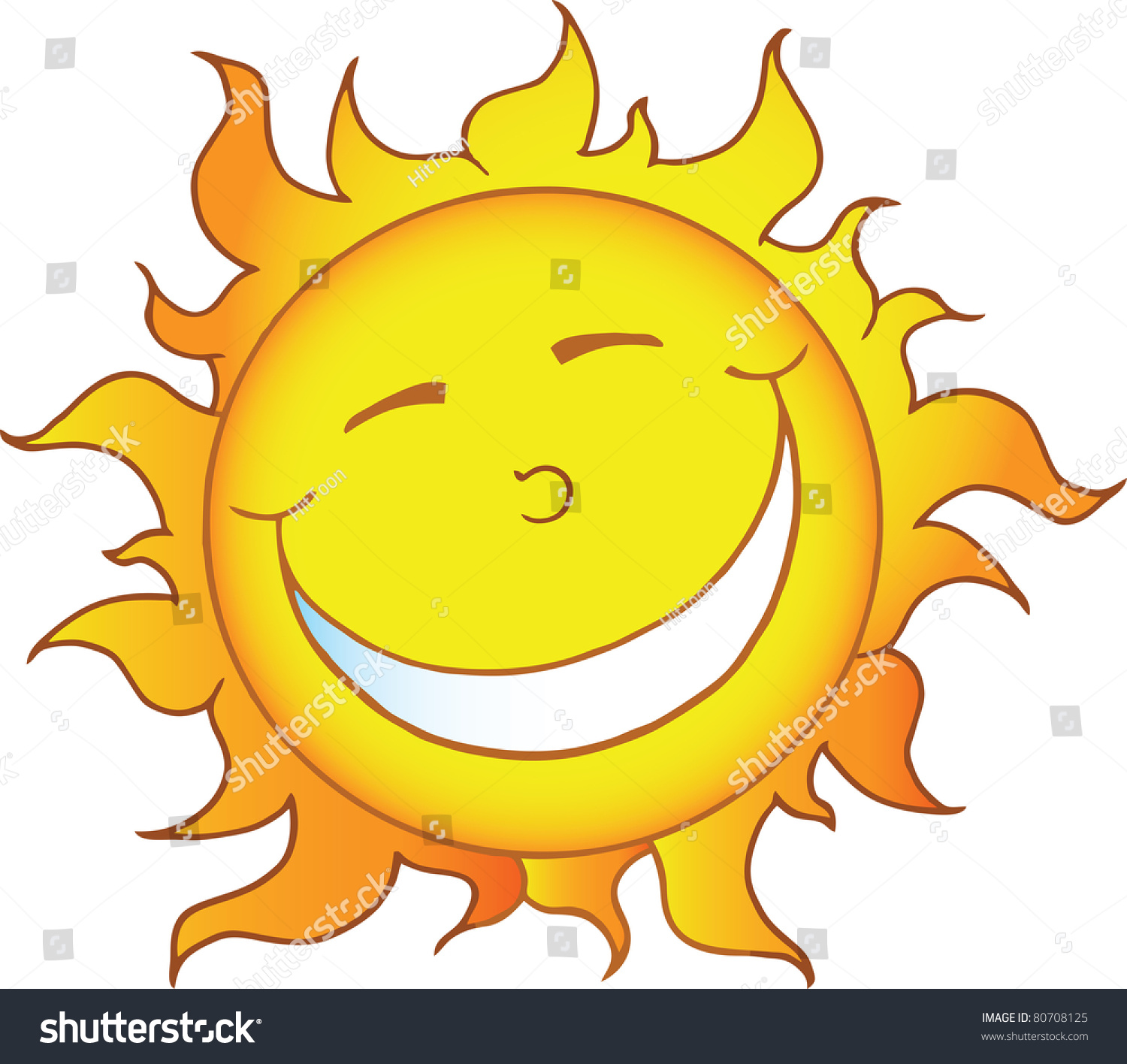 Smiling Sun Cartoon Character Vector Version Stock Illustration ...