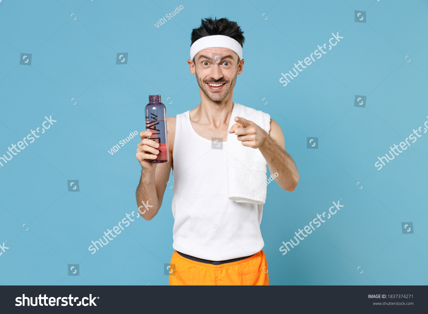 Smiling Young Fitness Man Skinny Body Stock Photo (Edit Now) 1837374271